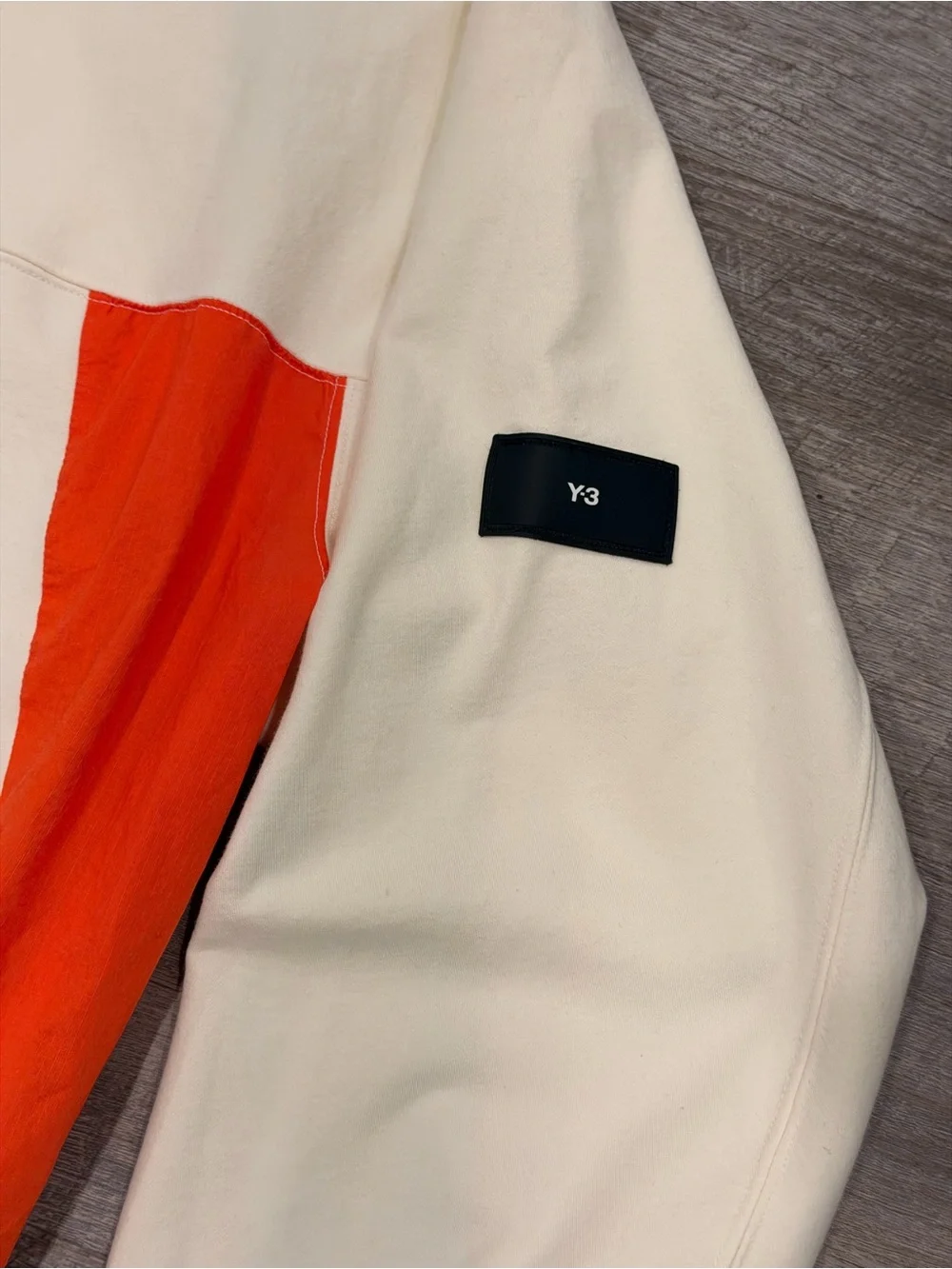 Y-3 Adidas Sweatshirt White Orange Oversized M Streetwear Designer Quiet Luxury